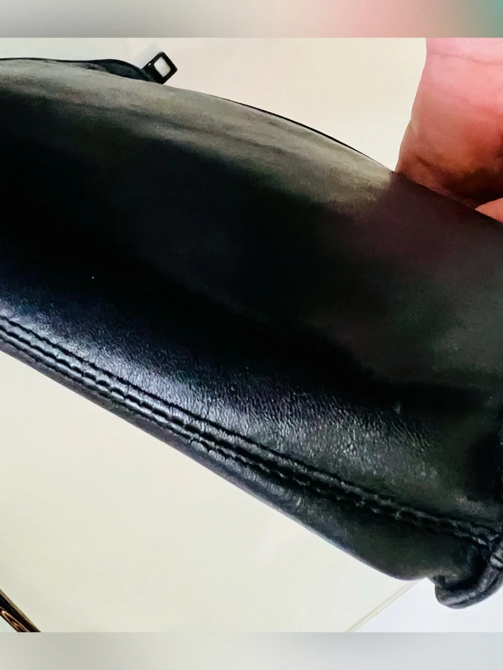 Vintage Satchi Black Genuine Leather Travel Organizer and Clutch Wristlet.